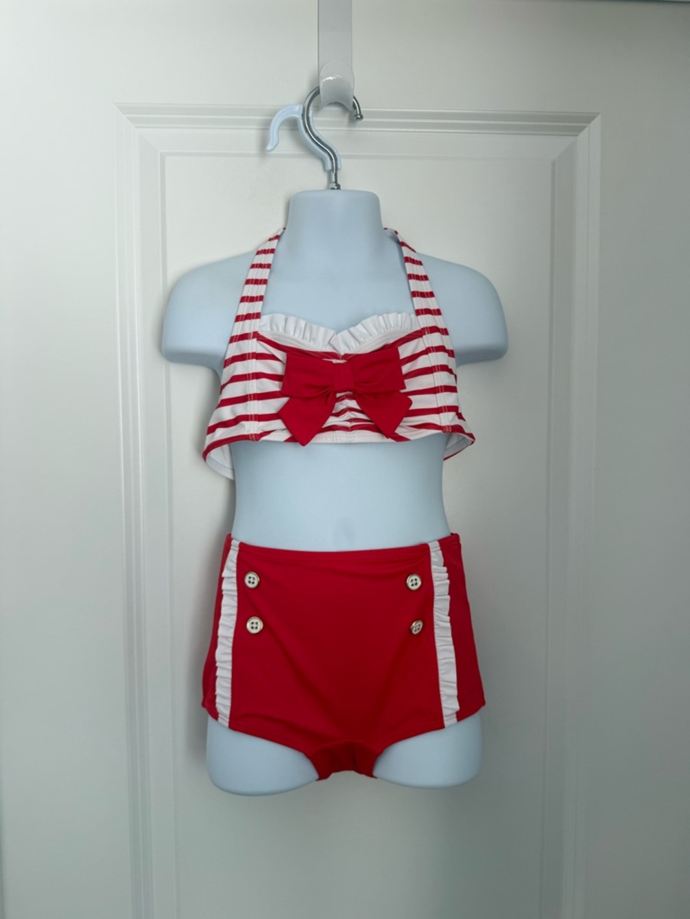 Janie and Jack Red and White Nautical Two-Piece Swim Set